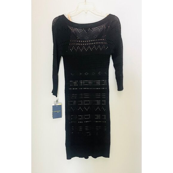 Catherine Malandrino For DesigNation Black XS V-Neck Knit Dress NWT sexy v-neck - Picture 7 of 9
